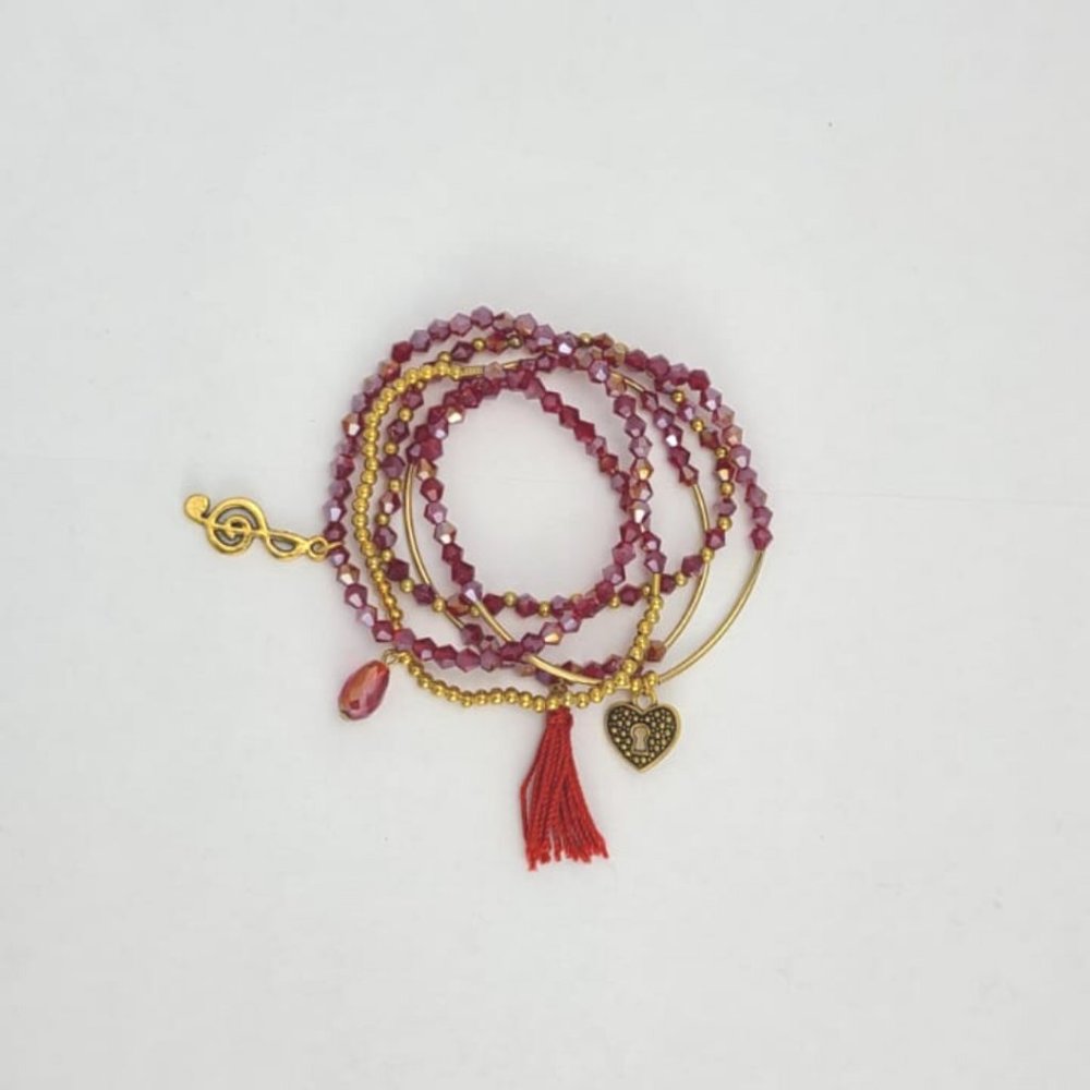 Crystal Red Handmade Semanario Bracelets